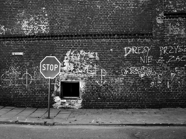 Stop sign: A stop sign put beside the street. If you do not obey it, you will hit the wall!Please mail me or comment this photo if you have used it. Thanks in advance. I would be extremely happy to see the final work even if you think it is nothing special! For me i