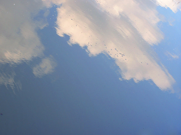 Clouds in the water.