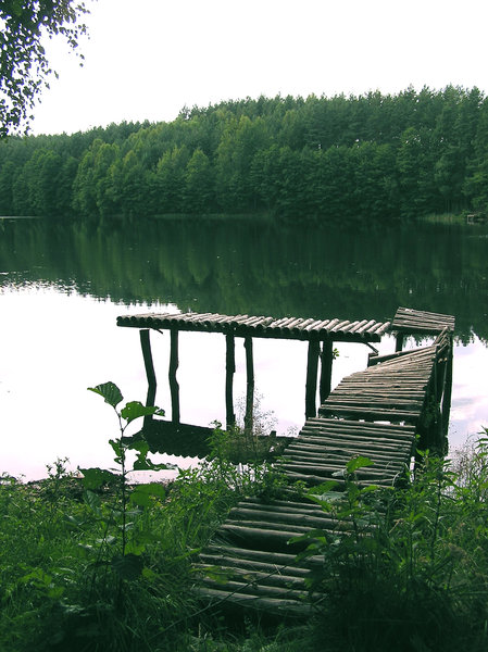Wooden quay beside the lake