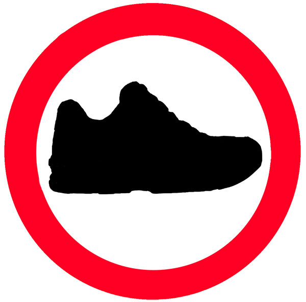 No shoes sign