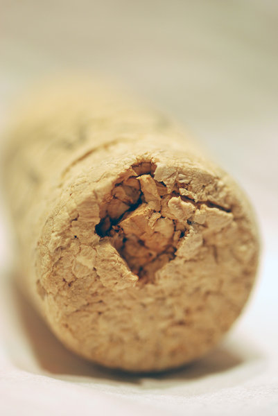 The cork stopper close-up
