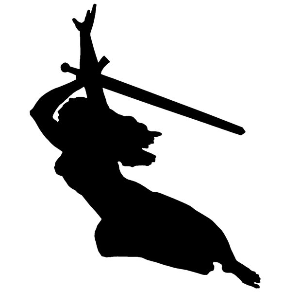 Silhouette of goddes Nike with