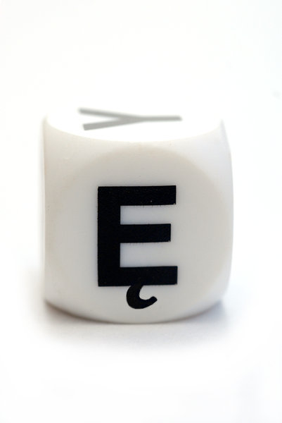 Polish character E on the cube