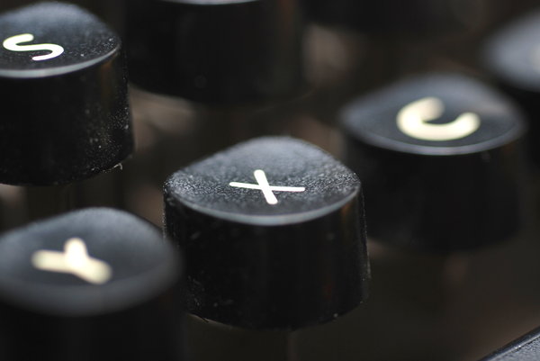 Key X from vintage typewriter