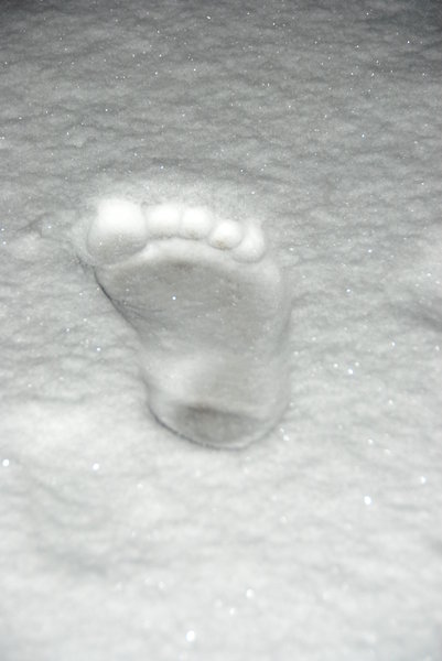Foot-mark on the snow 1