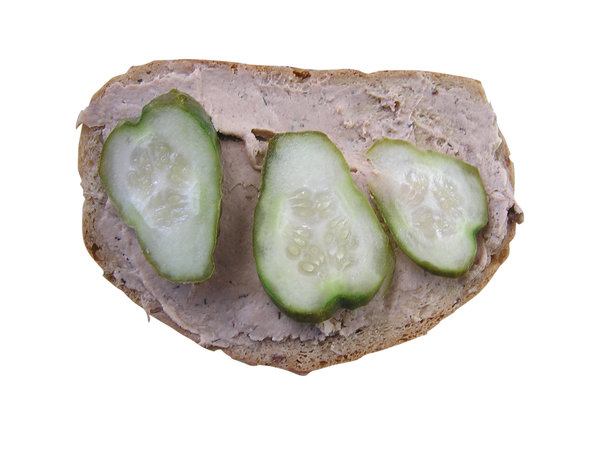 Sandwich with pate and pickle