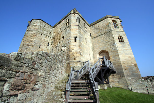 Warkworth Castle 5: Standing on a hill and dominating the village of Warkworth, the dramatic ruins of Warkworth Castle provide an evocative image of medieval strength. Norman in origin, the castle was taken over by the Percy family (of Alnwick Castle) in 1332. Later that cen