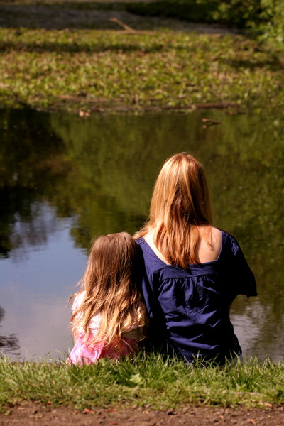 Looking Together (again): Mother and daughter share a moment by the water