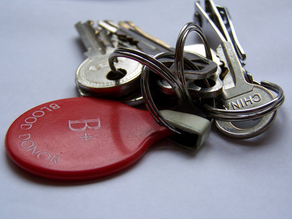 Blood donor's keys