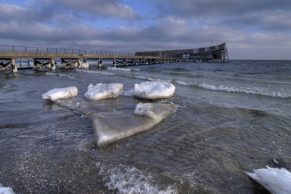 Pier in ice - HDR
