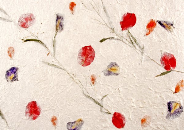 Handmade Paper with Flowers