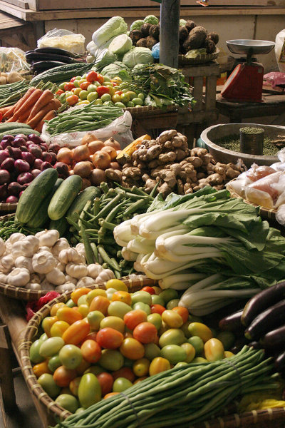 market: vegetables at the market in bohol