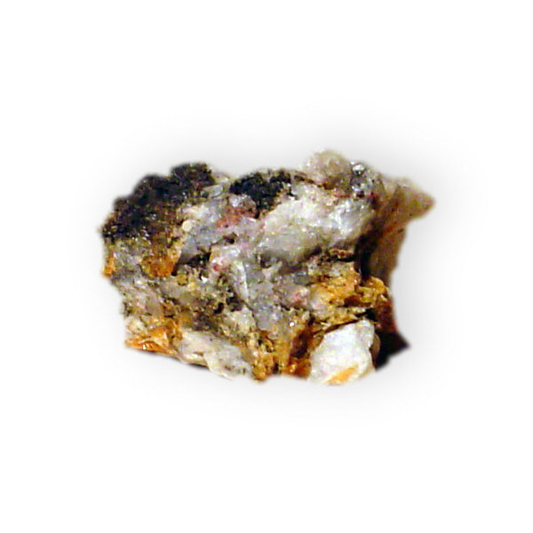 Tinzenite in quartz