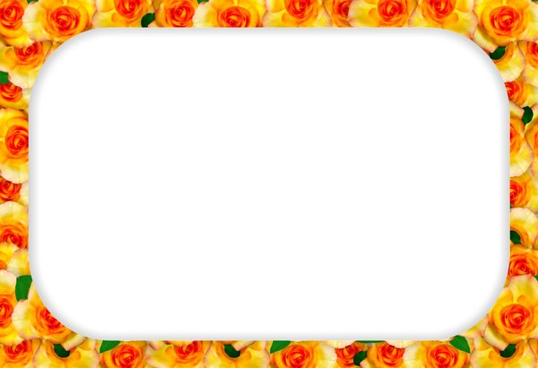 Floral Border  19: Floral border on blank page. Lots of copyspace.