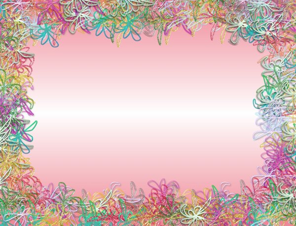 Scribbly Floral Border: Scribble flowers and shapes in a border. Would make nice invitations, cards, backgrounds, etc. Remember to read RGB's terms of use before using these images. No redistribution is allowed. 