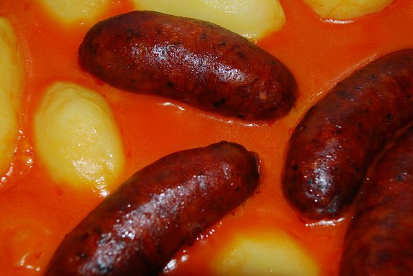 Food texture: Potatoes & Chori