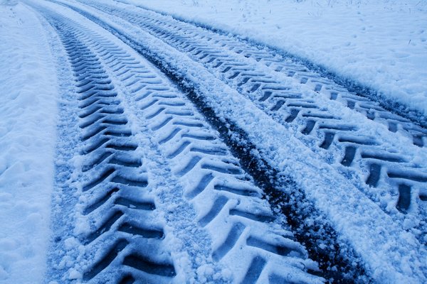 Snow Track: Tracks in the snow after a big vehicle