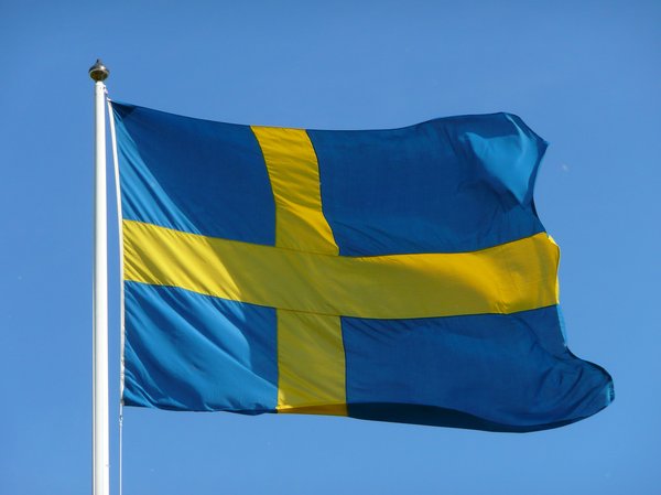 Swedish flag: Swedish flag in the wind