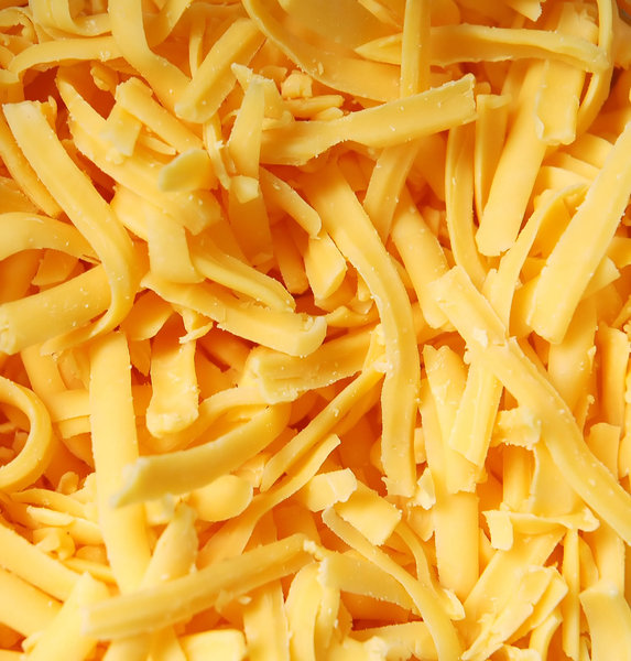 Grated: Grated cheddar cheese.NB: Credit to read 