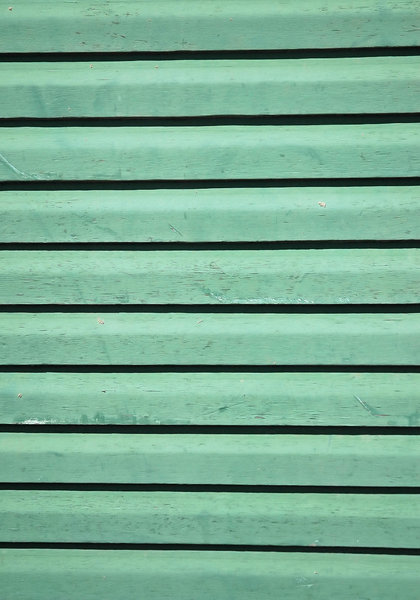 Green painted slats