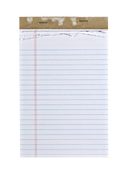 Note Pad: A common lined paper notepad.