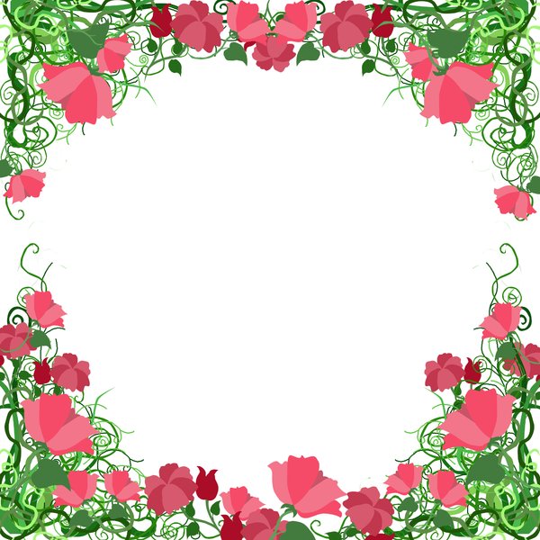 Vine Frame 2: visit my site ozaidesigns.com for more of my free illustrations!A vine frame with flowers. **If you download this for online use, PLEASE send me a link :)