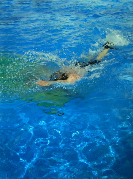 Swimmer with fins