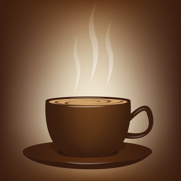 Luv a Cuppa 2: Steaming cup of coffee/chocolate/tea over a warm, brown background.
