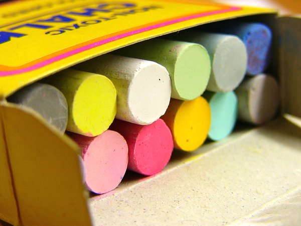 Rainbow in a Box: colored chalk