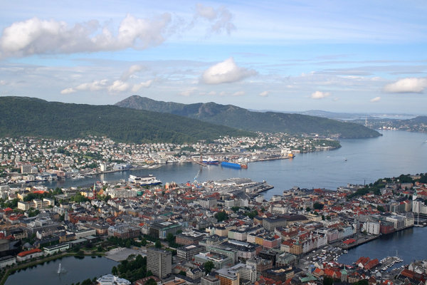 Bergen: Landscape view of Bergen, Norway.
