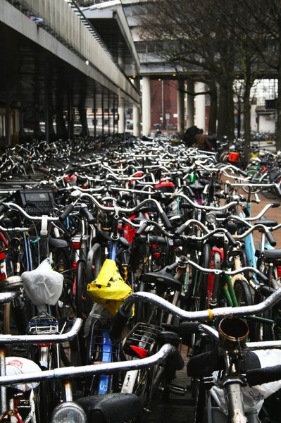 Bikes parked in Amsterdam