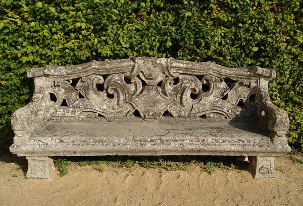 Stone park bench