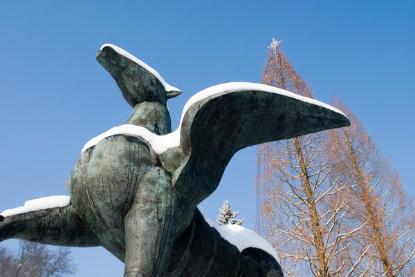 Pegasus statue New Year's deco