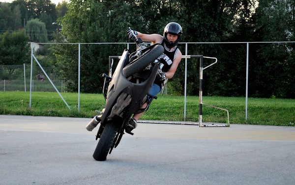 Biker stunt