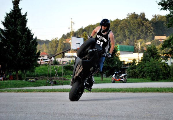 Biker stunt