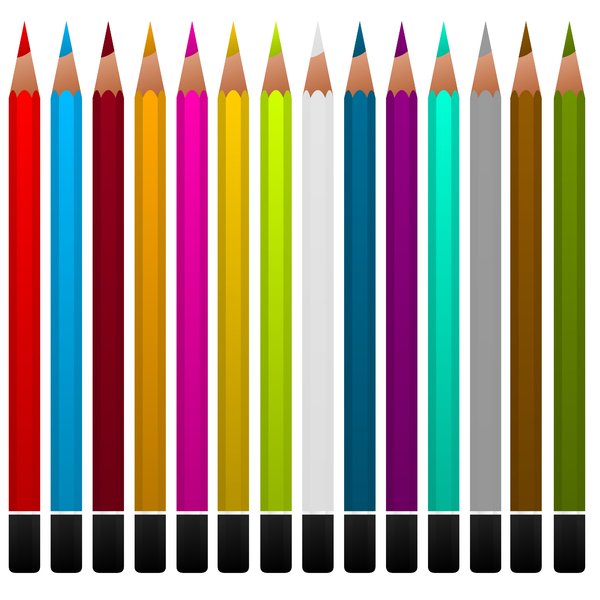 Crayons: Colored pencils on a white background