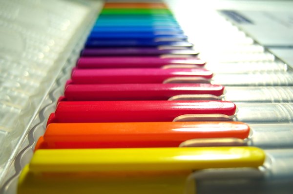 Plastic rainbow: Plastic markers rainbow