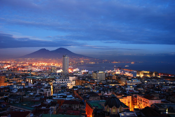 la puesta del sol - Bahía de Nápoles: 