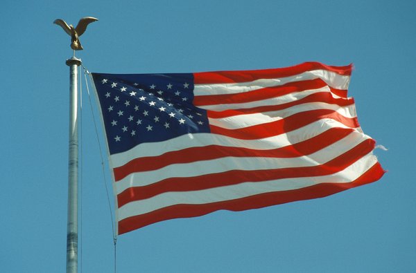 American Flag with Eagle at Ge