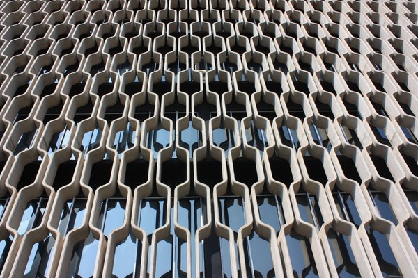 geometric window pattern: the geometric shapes of the building architecture in Hawaii