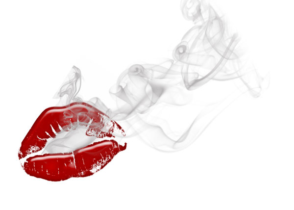 labios con el humo: 