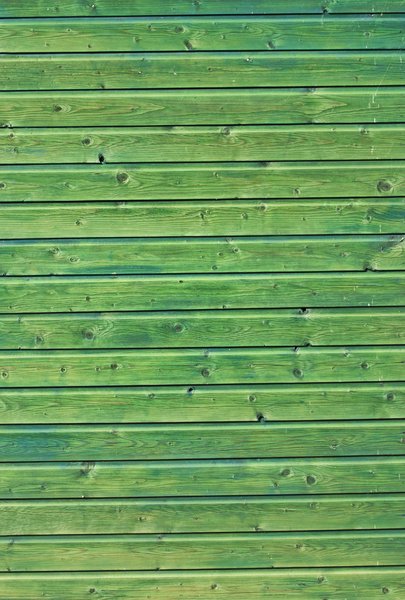 Green painted wood