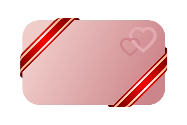 Card: Piece of paper with a ribbon on a solid background