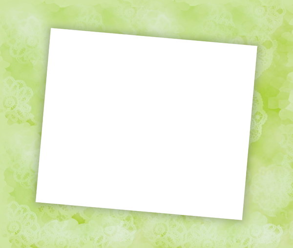You're invited 4: Blank notecard in green pastel shades suitable for an invitation, banner, birthday, congratulations - many uses. White blank area against a textured pastel background.