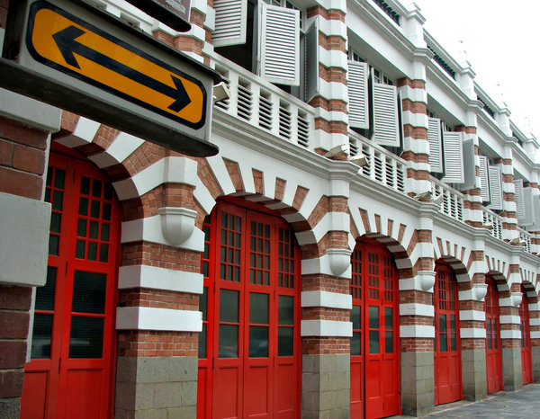 historic fire station: colonial architecture of historic fire station