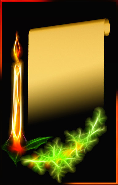Christmas Candle card: Abstract candle and card