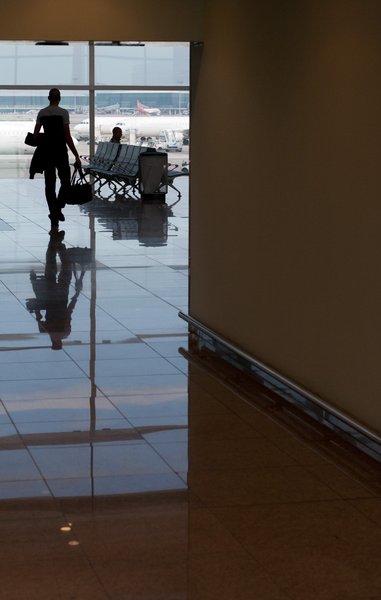 Traveller: Departing passenger at Barcelona Airport