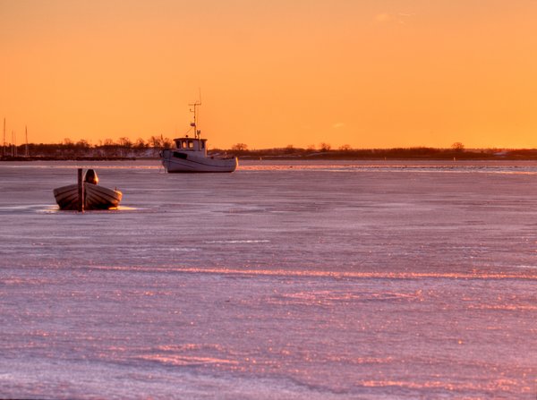 Boats in ice - HDR