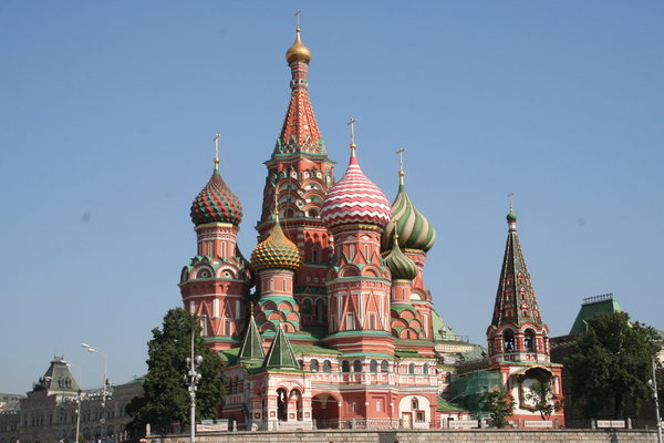 Moscow: The greatest city of Moscow in Russia. The St. Basil´s Cathedral, the St. Maria´s Cathedral, The Moskva River...