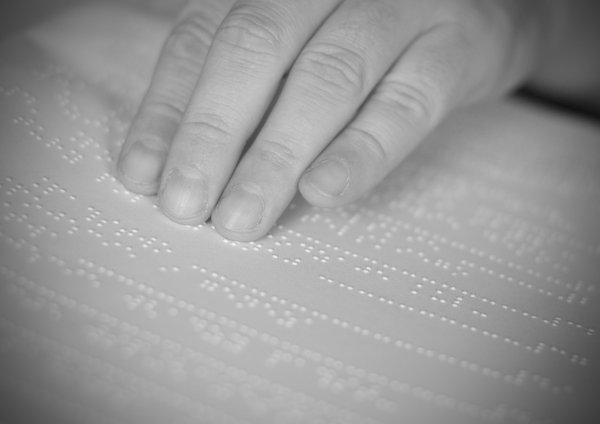 Lesson of Braille reading
